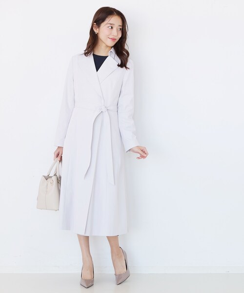 COUP DE CHANCE（クードシャンス）の「【きれいめ羽織り】Aラインドレスコート（トレンチコート・レディース・ライトブルー/ライトグレー/ベージュ・34/36/38/40）」の9枚目の写真