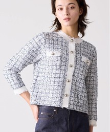 tweed knit fringe jacket