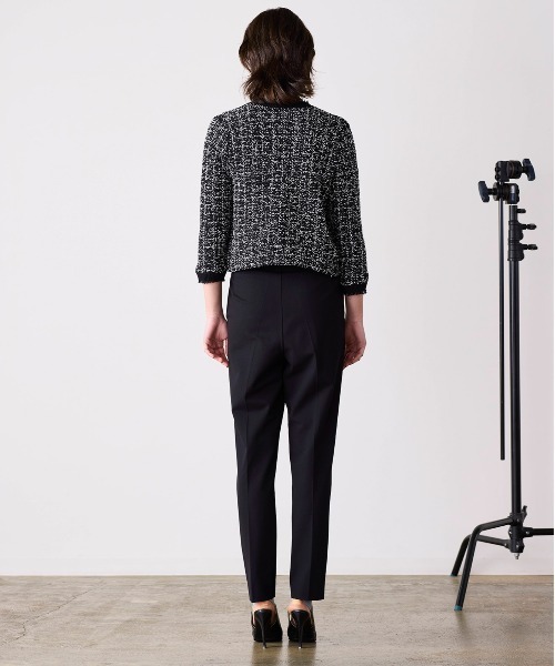 Marilyn Moon(マリリンムーン)の「tweed knit fringe jacket(ノーカラージャケット・レディース・ホワイト/ブラック・FREE)」の16枚目の写真