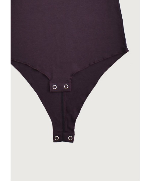 kiehtova（キエトヴァ）の「【kiehtova】CONTRAST STITCH BODY SUIT/コントラストステッチボディスーツ（Tシャツ/カットソー・レディース・ブラック/ダークパープル/ベージュ・FREE）」の9枚目の写真