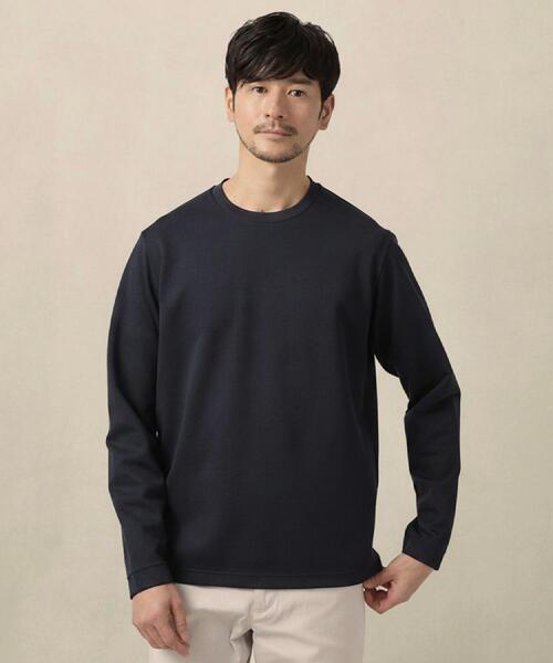 TAKEO KIKUCHI(タケオキクチ)の「【尾州ファブリック】ジャガードカットソー(Tシャツ/カットソー・メンズ・ホワイト/オレンジ/ライトブルー/ネイビー・02/03/04)」の3枚目の写真