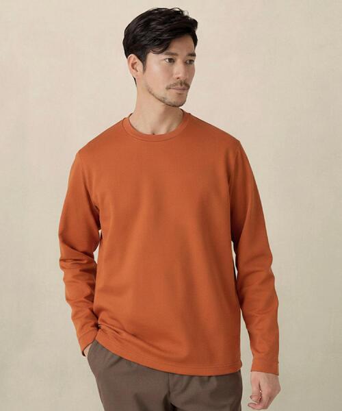 TAKEO KIKUCHI(タケオキクチ)の「【尾州ファブリック】ジャガードカットソー(Tシャツ/カットソー・メンズ・ホワイト/オレンジ/ライトブルー/ネイビー・02/03/04)」の4枚目の写真