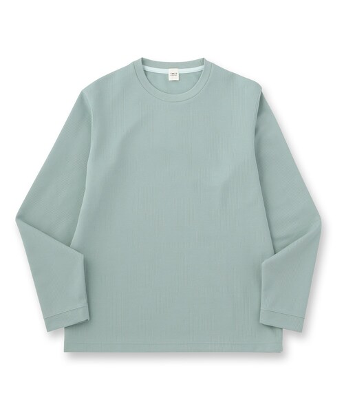 TAKEO KIKUCHI(タケオキクチ)の「【尾州ファブリック】ジャガードカットソー(Tシャツ/カットソー・メンズ・ホワイト/オレンジ/ライトブルー/ネイビー・02/03/04)」の5枚目の写真