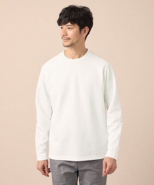 TAKEO KIKUCHI(タケオキクチ)の「【尾州ファブリック】ジャガードカットソー(Tシャツ/カットソー・メンズ・ホワイト/オレンジ/ライトブルー/ネイビー・02/03/04)」の7枚目の写真