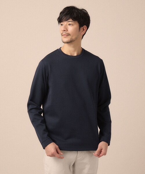 TAKEO KIKUCHI(タケオキクチ)の「【尾州ファブリック】ジャガードカットソー(Tシャツ/カットソー・メンズ・ホワイト/オレンジ/ライトブルー/ネイビー・02/03/04)」の10枚目の写真