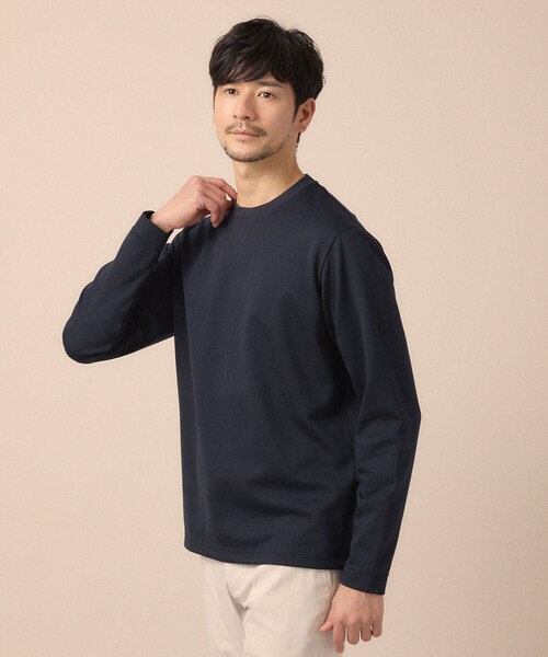 TAKEO KIKUCHI(タケオキクチ)の「【尾州ファブリック】ジャガードカットソー(Tシャツ/カットソー・メンズ・ホワイト/オレンジ/ライトブルー/ネイビー・02/03/04)」の11枚目の写真