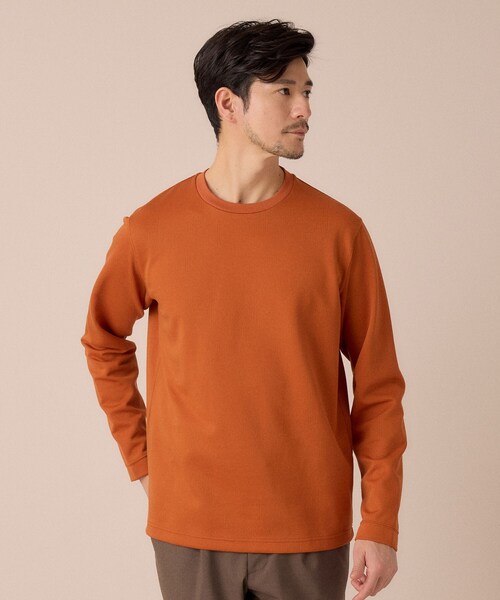 TAKEO KIKUCHI(タケオキクチ)の「【尾州ファブリック】ジャガードカットソー(Tシャツ/カットソー・メンズ・ホワイト/オレンジ/ライトブルー/ネイビー・02/03/04)」の14枚目の写真