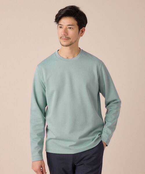 TAKEO KIKUCHI(タケオキクチ)の「【尾州ファブリック】ジャガードカットソー(Tシャツ/カットソー・メンズ・ホワイト/オレンジ/ライトブルー/ネイビー・02/03/04)」の20枚目の写真