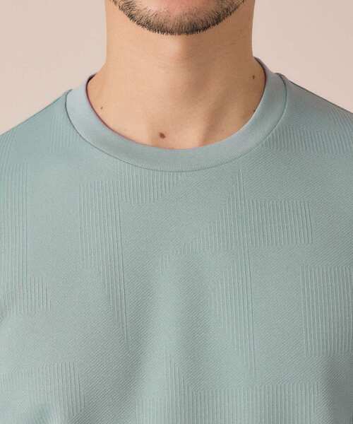 TAKEO KIKUCHI(タケオキクチ)の「【尾州ファブリック】ジャカードカットソー(Tシャツ/カットソー・メンズ・オレンジ/ネイビー/ホワイト/ライトブルー・02/03/04)」の6枚目の写真