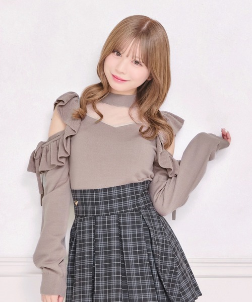 apres jour（アプレジュール）の「デコルテチュールニット（ニット/セーター・レディース・ブラック/アイボリー/グレイッシュベージュ・フリー/X-LARGE）」の3枚目の写真