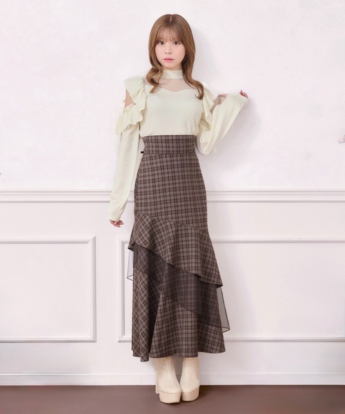 apres jour（アプレジュール）の「デコルテチュールニット（ニット/セーター・レディース・ブラック/アイボリー/グレイッシュベージュ・フリー/X-LARGE）」の6枚目の写真