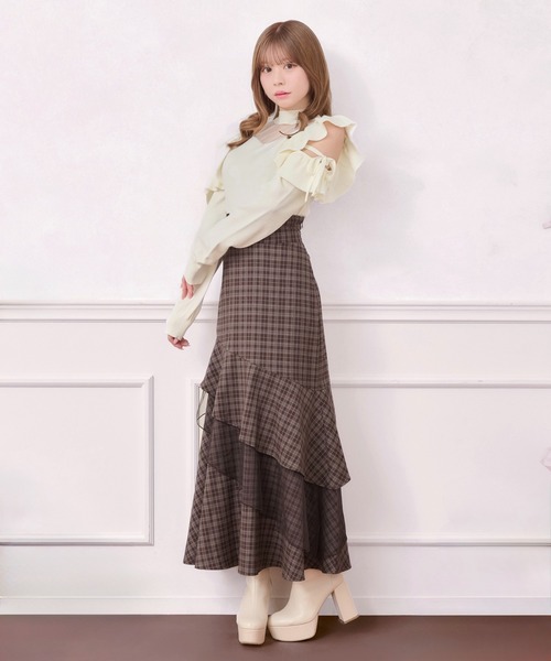 apres jour（アプレジュール）の「デコルテチュールニット（ニット/セーター・レディース・ブラック/アイボリー/グレイッシュベージュ・フリー/X-LARGE）」の7枚目の写真