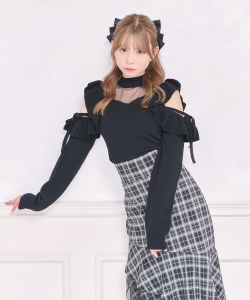 apres jour（アプレジュール）の「デコルテチュールニット（ニット/セーター・レディース・ブラック/アイボリー/グレイッシュベージュ・フリー/X-LARGE）」の10枚目の写真