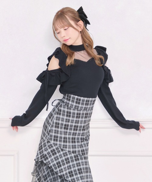 apres jour（アプレジュール）の「デコルテチュールニット（ニット/セーター・レディース・ブラック/アイボリー/グレイッシュベージュ・フリー/X-LARGE）」の9枚目の写真