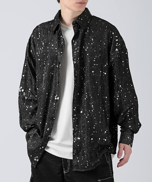 revertical(リバーティカル)の「revertical(リバーティカル)ラメペイントプリント長袖シャツ(シャツ/ブラウス・メンズ・グレー/ブラック・L/M)」の1枚目の写真