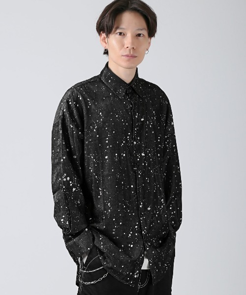 revertical(リバーティカル)の「revertical(リバーティカル)ラメペイントプリント長袖シャツ(シャツ/ブラウス・メンズ・グレー/ブラック・L/M)」の3枚目の写真