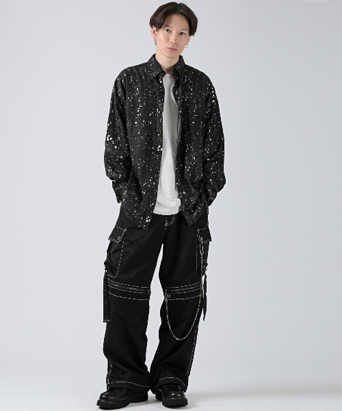 revertical(リバーティカル)の「revertical(リバーティカル)ラメペイントプリント長袖シャツ(シャツ/ブラウス・メンズ・グレー/ブラック・L/M)」の4枚目の写真