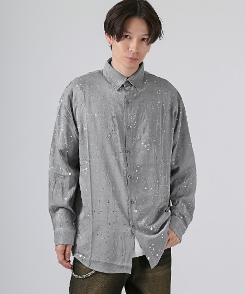 revertical(リバーティカル)の「revertical(リバーティカル)ラメペイントプリント長袖シャツ(シャツ/ブラウス・メンズ・グレー/ブラック・L/M)」の5枚目の写真