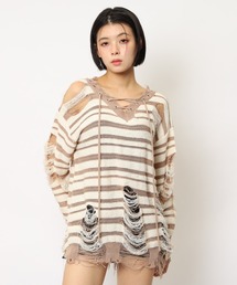 SPIRALGIRL（スパイラルガール）の「レースアップオーバーニット（ニット/セーター）」