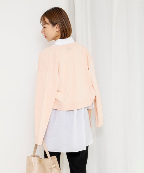 NOLLEY’S(ノーリーズ)の「ウォッシャブルウエストリボン2WAYロングシャツ(シャツ/ブラウス・レディース・オフホワイト/ピンク/ライトブルー・38)」の9枚目の写真