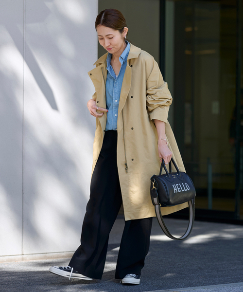 FRAMeWORK（フレームワーク）の「≪追加≫撥水ポンチョトレンチコート 2（その他アウター・レディース・ブラック/ベージュ・36/38）」の5枚目の写真