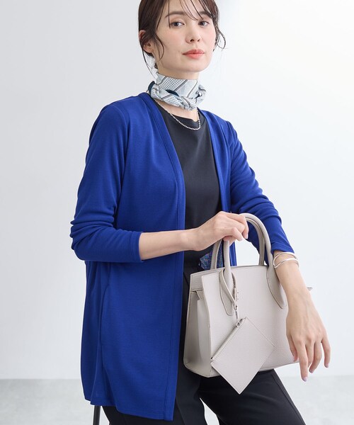 INDIVI(インディヴィ)の「【UVケア】着流しミドル丈カーディガンジャージ(カーディガン/ボレロ・レディース・チャコール/ブルー系その他/ライトグレー/ホワイト/ブラウン系その他/ブラック・40/38/13/15 /19/05)」の6枚目の写真