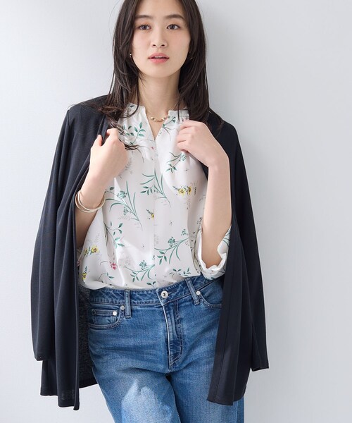 INDIVI(インディヴィ)の「【UVケア】着流しミドル丈カーディガンジャージ(カーディガン/ボレロ・レディース・チャコール/ブルー系その他/ライトグレー/ホワイト/ブラウン系その他/ブラック・40/38/13/15 /19/05)」の3枚目の写真
