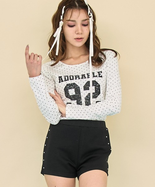 ANAP(アナップ)の「スタッズイージーショートパンツ(その他パンツ・レディース・ブラック/グレー・F)」の7枚目の写真