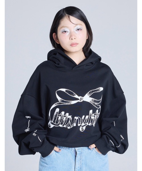 リトルサニーバイト パーカー セール】《Little sunny bite》short ribbon sweat hoodie（パーカー