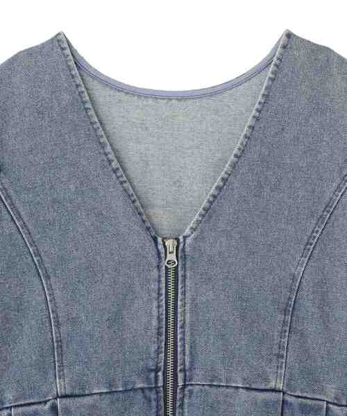 Green Parks(グリーンパークス)の「デニムペプラムジレ(ベスト・レディース・インディゴブルー/ブラック・FREE)」の16枚目の写真