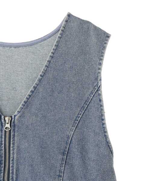 Green Parks(グリーンパークス)の「デニムペプラムジレ(ベスト・レディース・インディゴブルー/ブラック・FREE)」の17枚目の写真