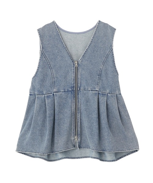 Green Parks(グリーンパークス)の「デニムペプラムジレ(ベスト・レディース・インディゴブルー/ブラック・FREE)」の10枚目の写真