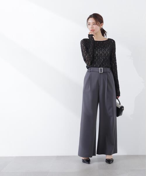 PROPORTION BODY DRESSING（プロポーションボディドレッシング）の「ベルトドッキングワイドパンツ / 1216130302（その他パンツ・レディース・ダークグレー/ベージュ・SMALL/P/S/MEDIUM）」の8枚目の写真