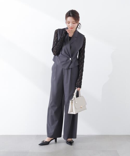 PROPORTION BODY DRESSING（プロポーションボディドレッシング）の「ベルトドッキングワイドパンツ / 1216130302（その他パンツ・レディース・ダークグレー/ベージュ・SMALL/P/S/MEDIUM）」の9枚目の写真