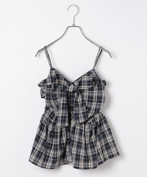 Heather（ヘザー）の「チェックフリルビスチェ　656717（キャミソール・レディース・ベージュ/ブルー/ブラック/ネイビー・FREE）」の18枚目の写真