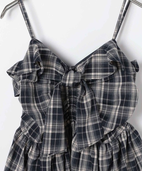 Heather（ヘザー）の「チェックフリルビスチェ　656717（キャミソール・レディース・ベージュ/ブルー/ブラック/ネイビー・FREE）」の20枚目の写真