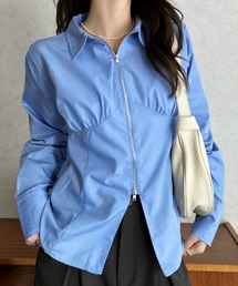 【Eclat one】 ZIP 長袖 シャツ