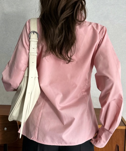 Eclat one(エクラワン)の「【Eclat one】 ZIP 長袖 シャツ(シャツ/ブラウス・レディース・ピンク/オフホワイト/ブルー・FREE)」の18枚目の写真