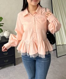 prose verse | 裾フリルチュールボリュームスリーブシャツ(シャツ/ブラウス)