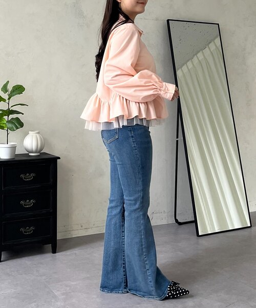 prose verse（プロズヴェール）の「裾フリルチュールボリュームスリーブシャツ（シャツ/ブラウス・レディース・オフホワイト/ブルー系その他/ピンク・MEDIUM/LARGE）」の16枚目の写真