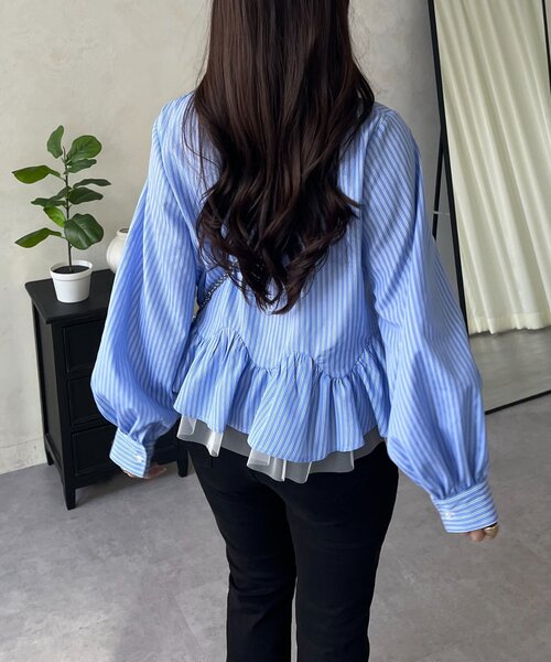 prose verse（プロズヴェール）の「裾フリルチュールボリュームスリーブシャツ（シャツ/ブラウス・レディース・オフホワイト/ブルー系その他/ピンク・MEDIUM/LARGE）」の15枚目の写真