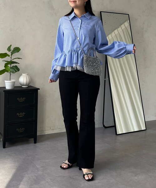 prose verse（プロズヴェール）の「裾フリルチュールボリュームスリーブシャツ（シャツ/ブラウス・レディース・オフホワイト/ブルー系その他/ピンク・MEDIUM/LARGE）」の8枚目の写真