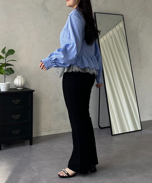 prose verse（プロズヴェール）の「裾フリルチュールボリュームスリーブシャツ（シャツ/ブラウス・レディース・オフホワイト/ブルー系その他/ピンク・MEDIUM/LARGE）」の11枚目の写真