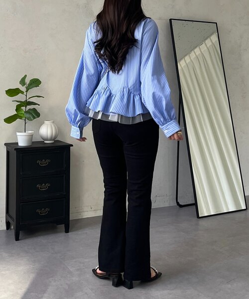 prose verse（プロズヴェール）の「裾フリルチュールボリュームスリーブシャツ（シャツ/ブラウス・レディース・オフホワイト/ブルー系その他/ピンク・MEDIUM/LARGE）」の12枚目の写真