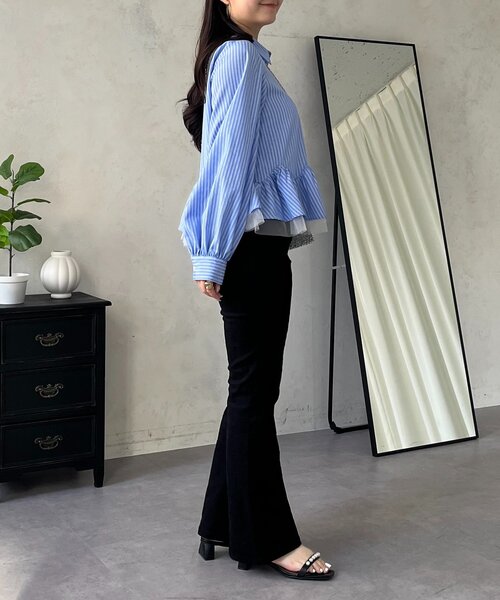 prose verse（プロズヴェール）の「裾フリルチュールボリュームスリーブシャツ（シャツ/ブラウス・レディース・オフホワイト/ブルー系その他/ピンク・MEDIUM/LARGE）」の5枚目の写真