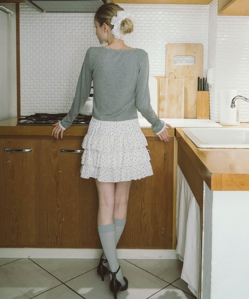 archives（アルシーヴ）の「フリルドロストカットＴＯＰＳ（Tシャツ/カットソー・レディース・ブルー/グレー/ブラック/アイボリー・MEDIUM）」の10枚目の写真