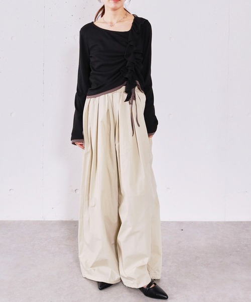 archives（アルシーヴ）の「フリルドロストカットＴＯＰＳ（Tシャツ/カットソー・レディース・ブルー/グレー/ブラック/アイボリー・MEDIUM）」の16枚目の写真