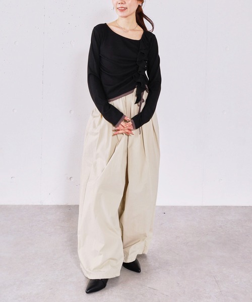 archives（アルシーヴ）の「フリルドロストカットＴＯＰＳ（Tシャツ/カットソー・レディース・ブルー/グレー/ブラック/アイボリー・MEDIUM）」の15枚目の写真