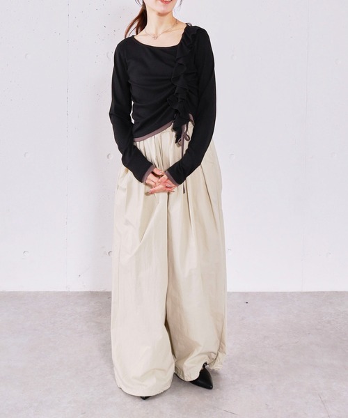 archives（アルシーヴ）の「フリルドロストカットＴＯＰＳ（Tシャツ/カットソー・レディース・ブルー/グレー/ブラック/アイボリー・MEDIUM）」の17枚目の写真