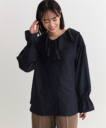 Right-on | 【HONEYSUCKLE ROSE】フリルカラーブラウス (ラッフルカラー / リボンタイ / レースディテール)(シャツ/ブラウス)